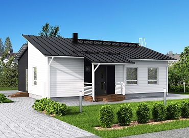 Проект одноэтажного каркасного дома Прима 88